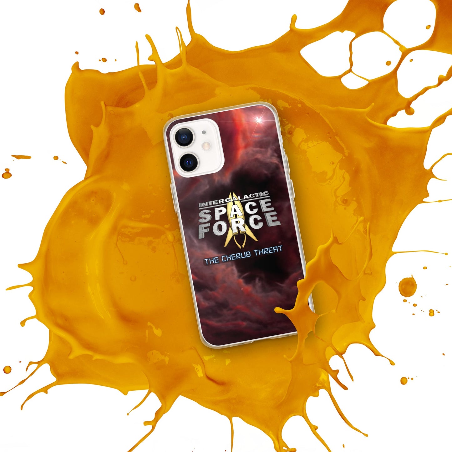 iPhone Case | Intergalactic Space Force 2 | Nebula and Logo - Spectral Ink Shop - Mobile Phone Cases -6149524_11704