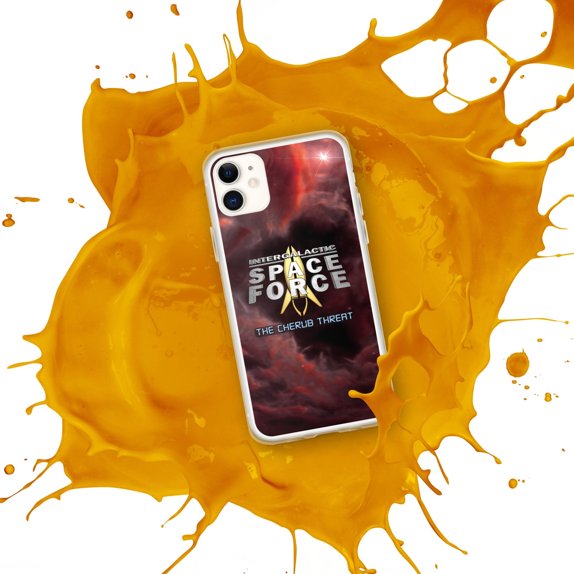 iPhone Case | Intergalactic Space Force 2 | Nebula and Logo - Spectral Ink Shop - Mobile Phone Cases -6149524_10994