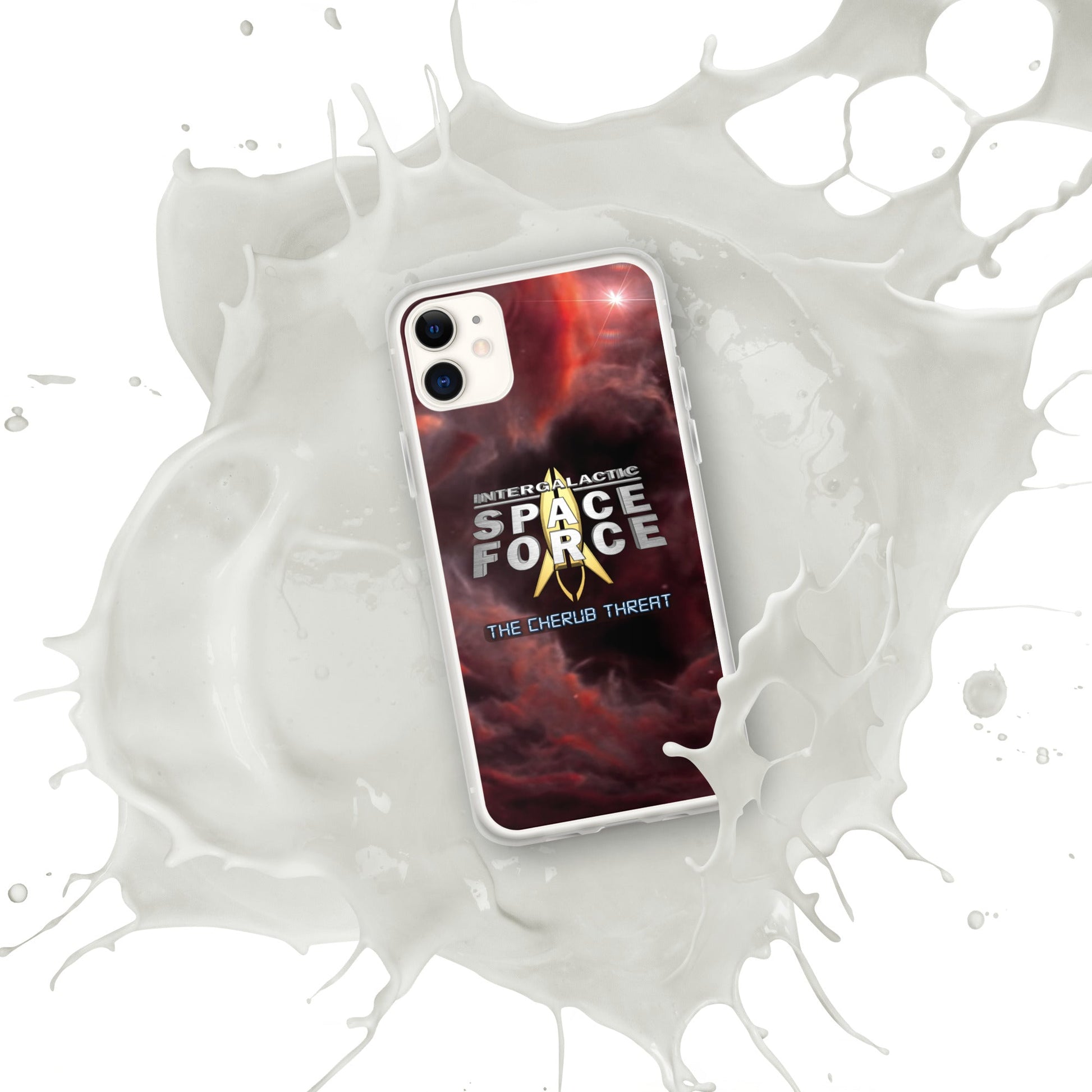 iPhone Case | Intergalactic Space Force 2 | Nebula and Logo - Spectral Ink Shop - Mobile Phone Cases -6149524_10994