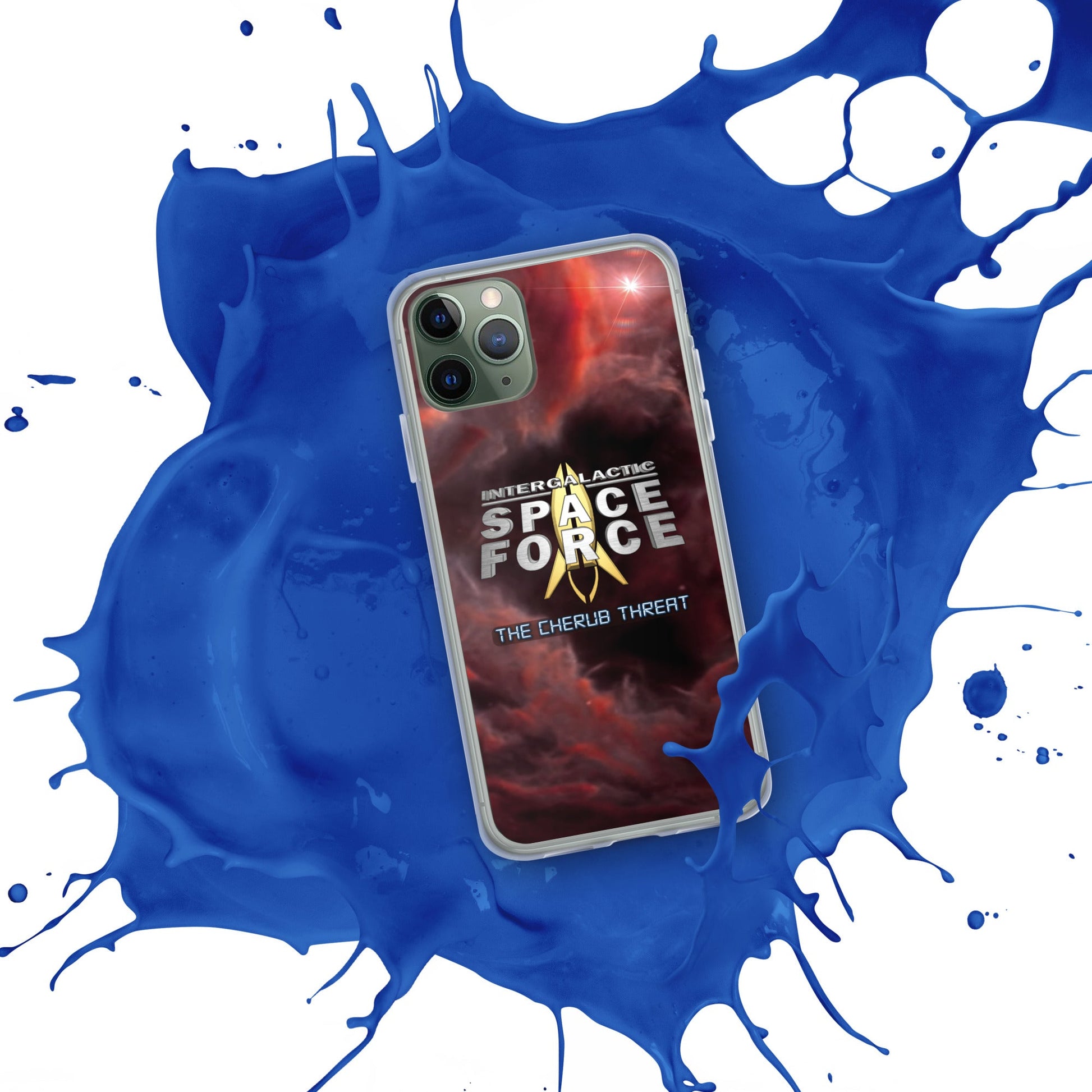 iPhone Case | Intergalactic Space Force 2 | Nebula and Logo - Spectral Ink Shop - Mobile Phone Cases -6149524_10995