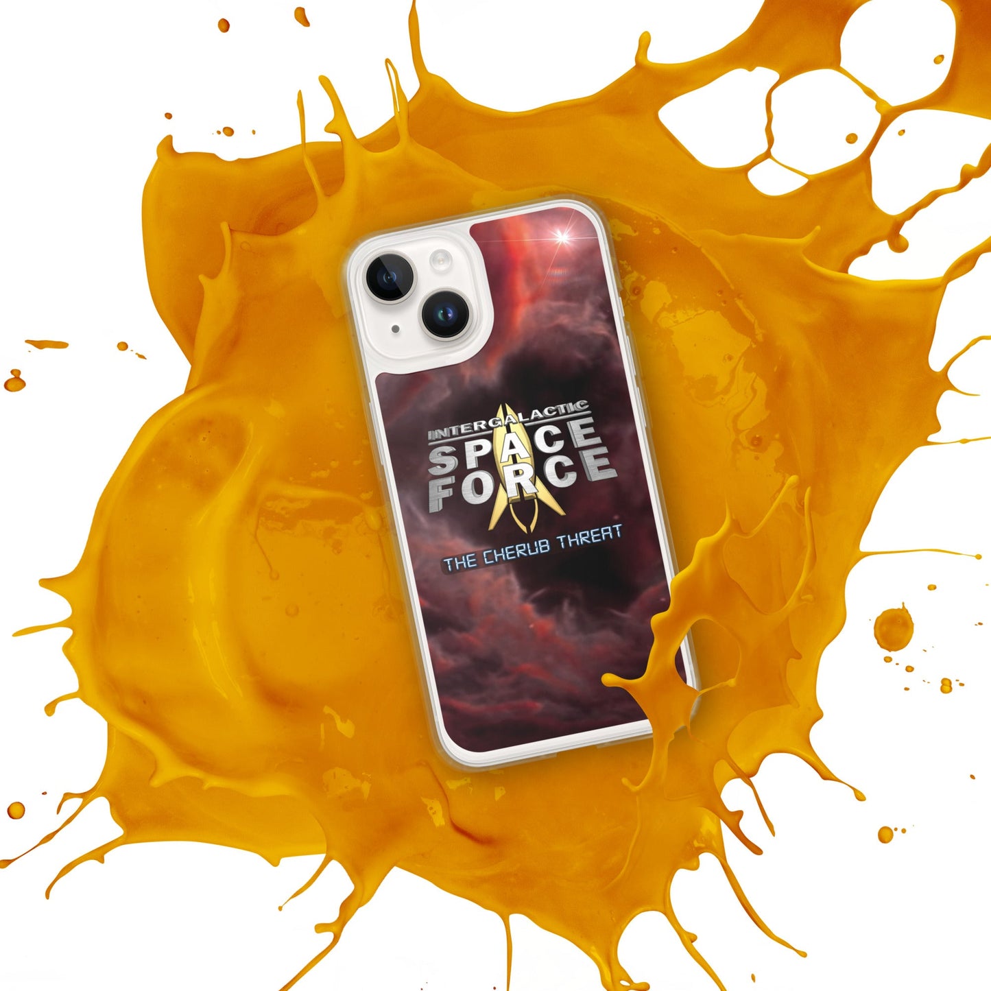iPhone Case | Intergalactic Space Force 2 | Nebula and Logo - Spectral Ink Shop - Mobile Phone Cases -6149524_16240