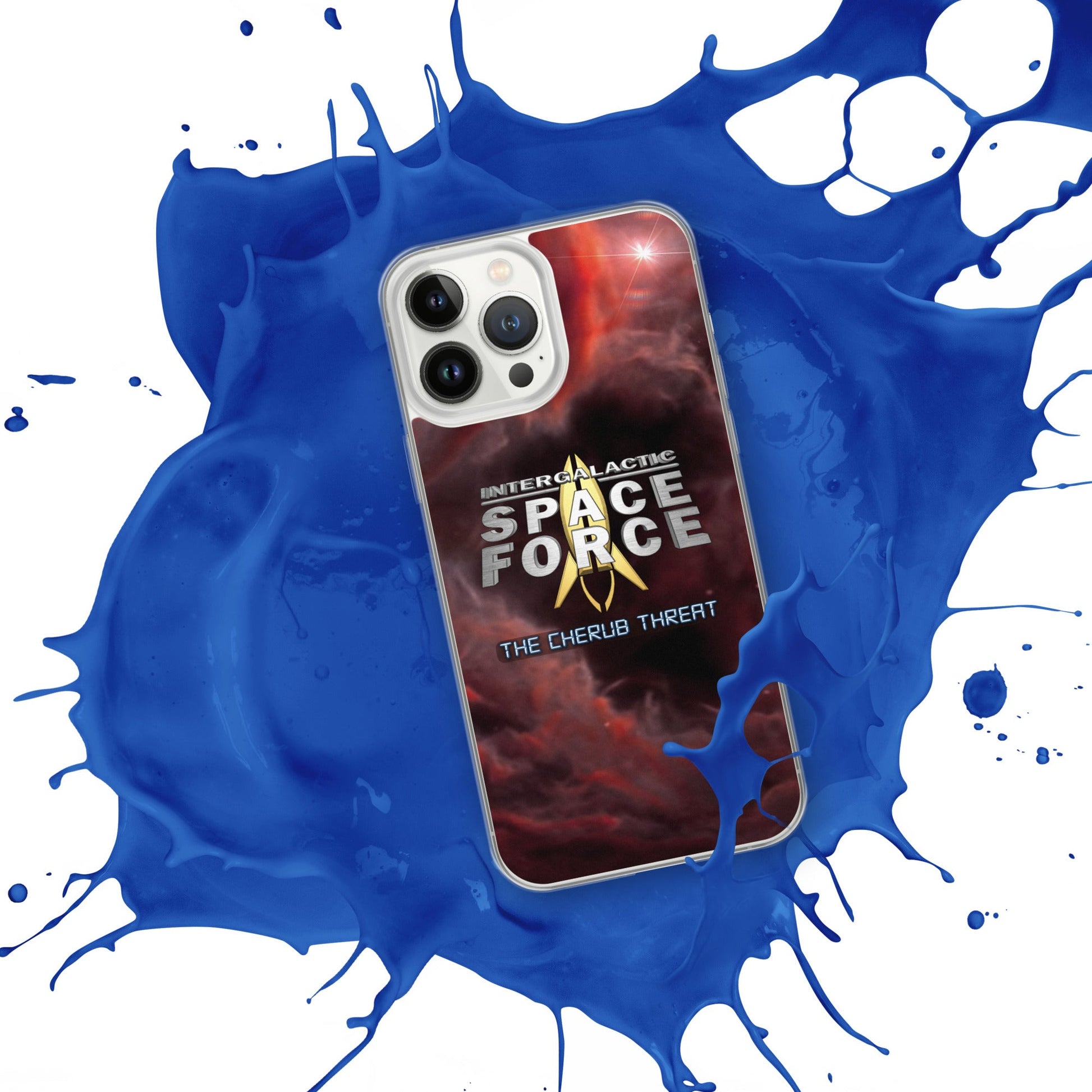 iPhone Case | Intergalactic Space Force 2 | Nebula and Logo - Spectral Ink Shop - Mobile Phone Cases -6149524_13801