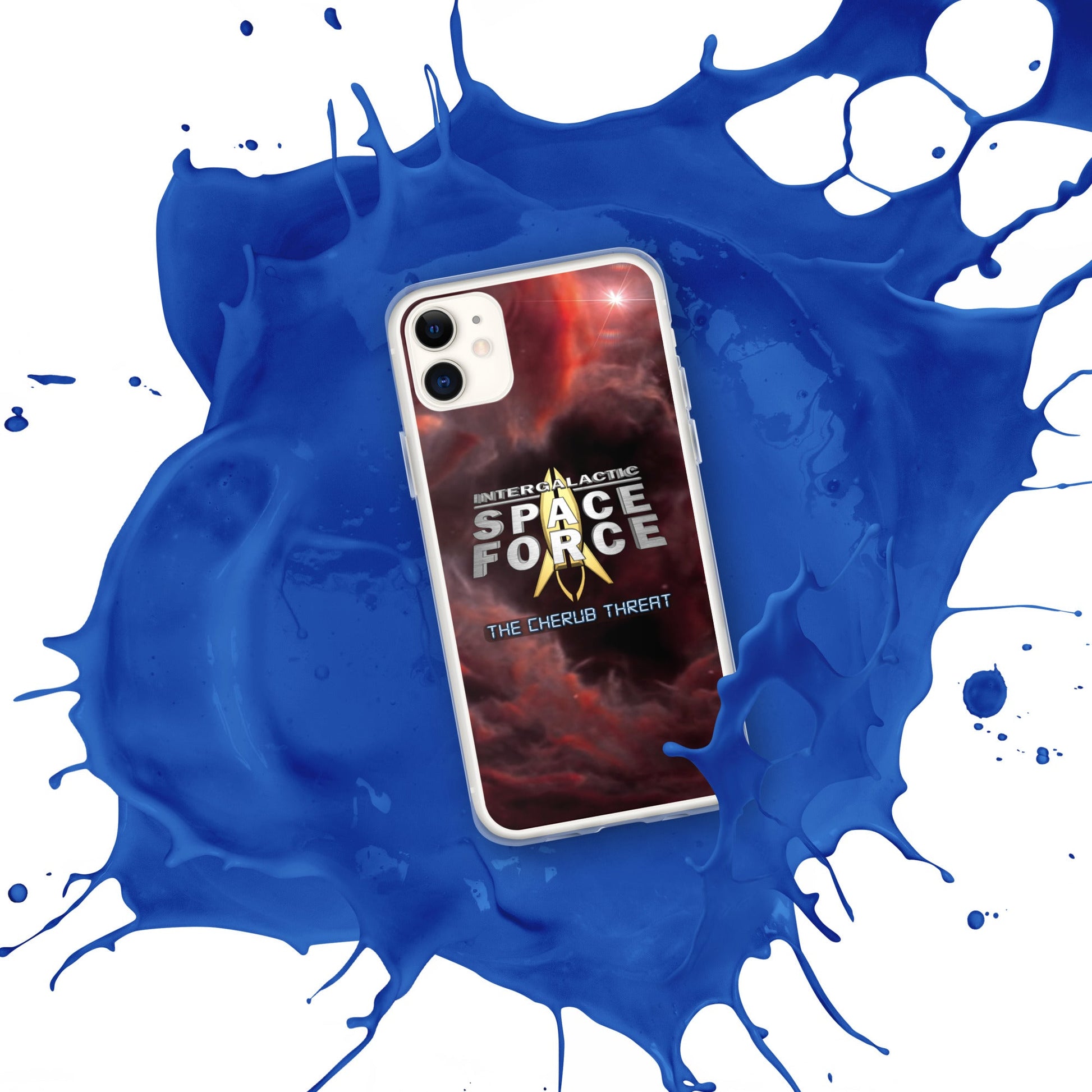 iPhone Case | Intergalactic Space Force 2 | Nebula and Logo - Spectral Ink Shop - Mobile Phone Cases -6149524_10994