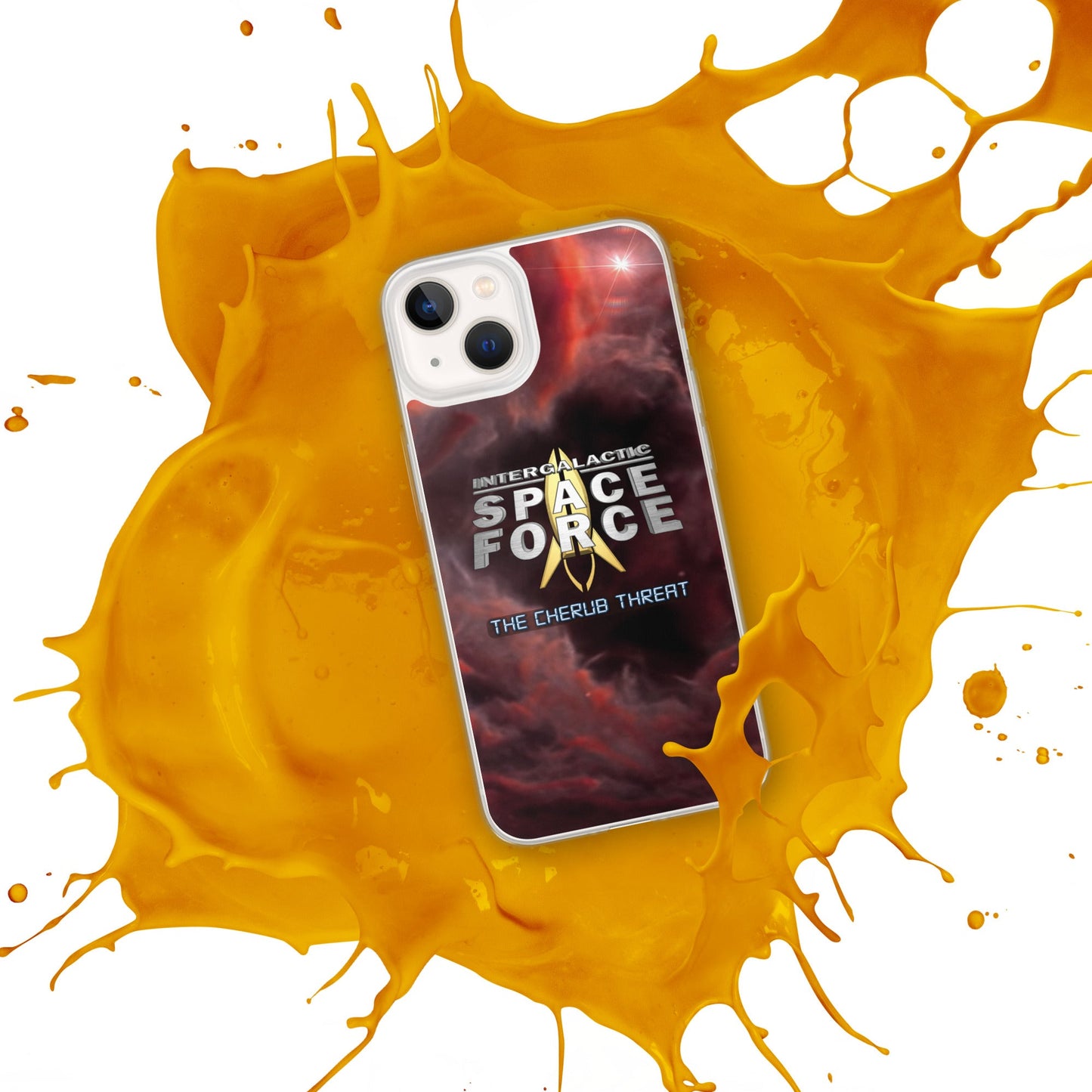 iPhone Case | Intergalactic Space Force 2 | Nebula and Logo - Spectral Ink Shop - Mobile Phone Cases -6149524_13427