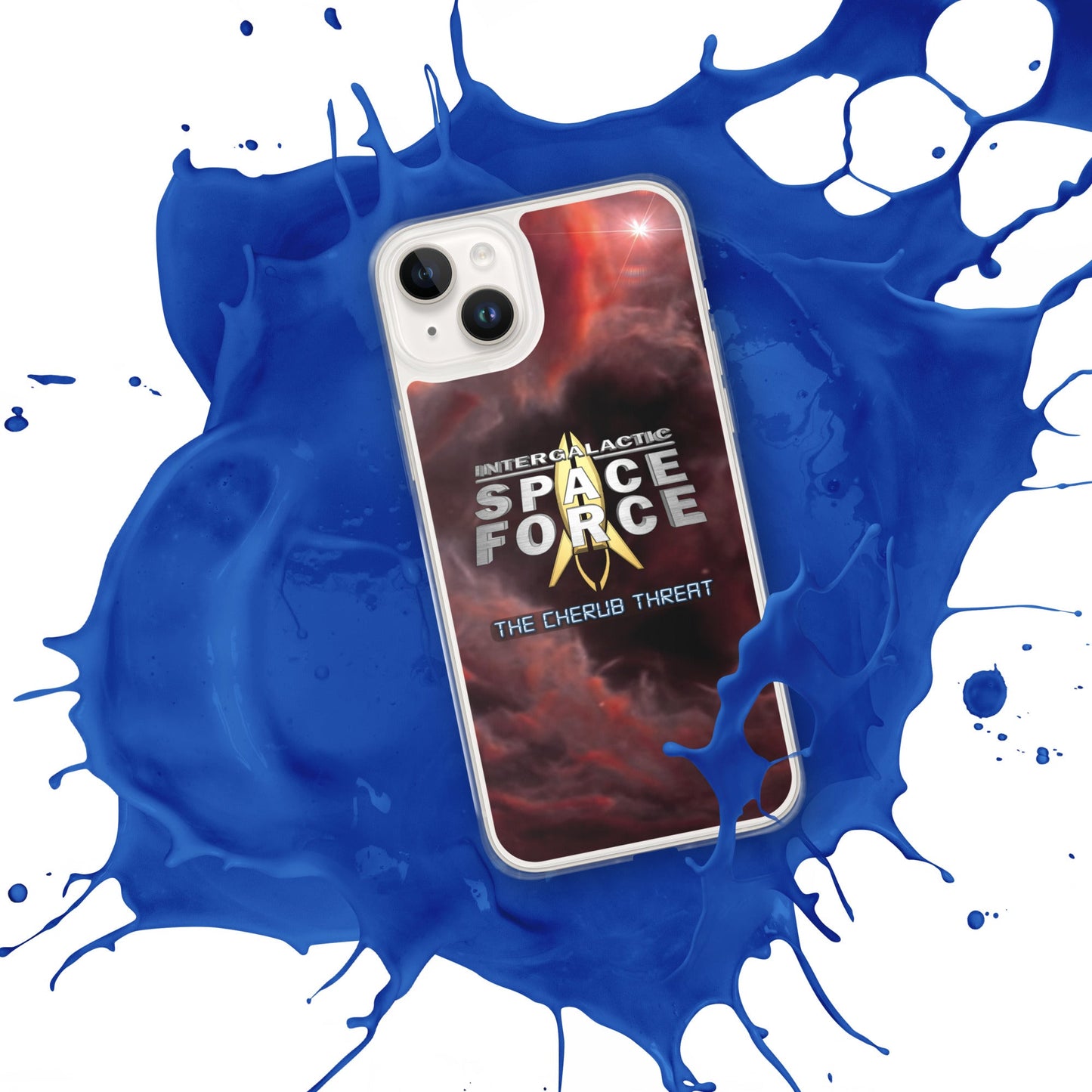 iPhone Case | Intergalactic Space Force 2 | Nebula and Logo - Spectral Ink Shop - Mobile Phone Cases -6149524_16242