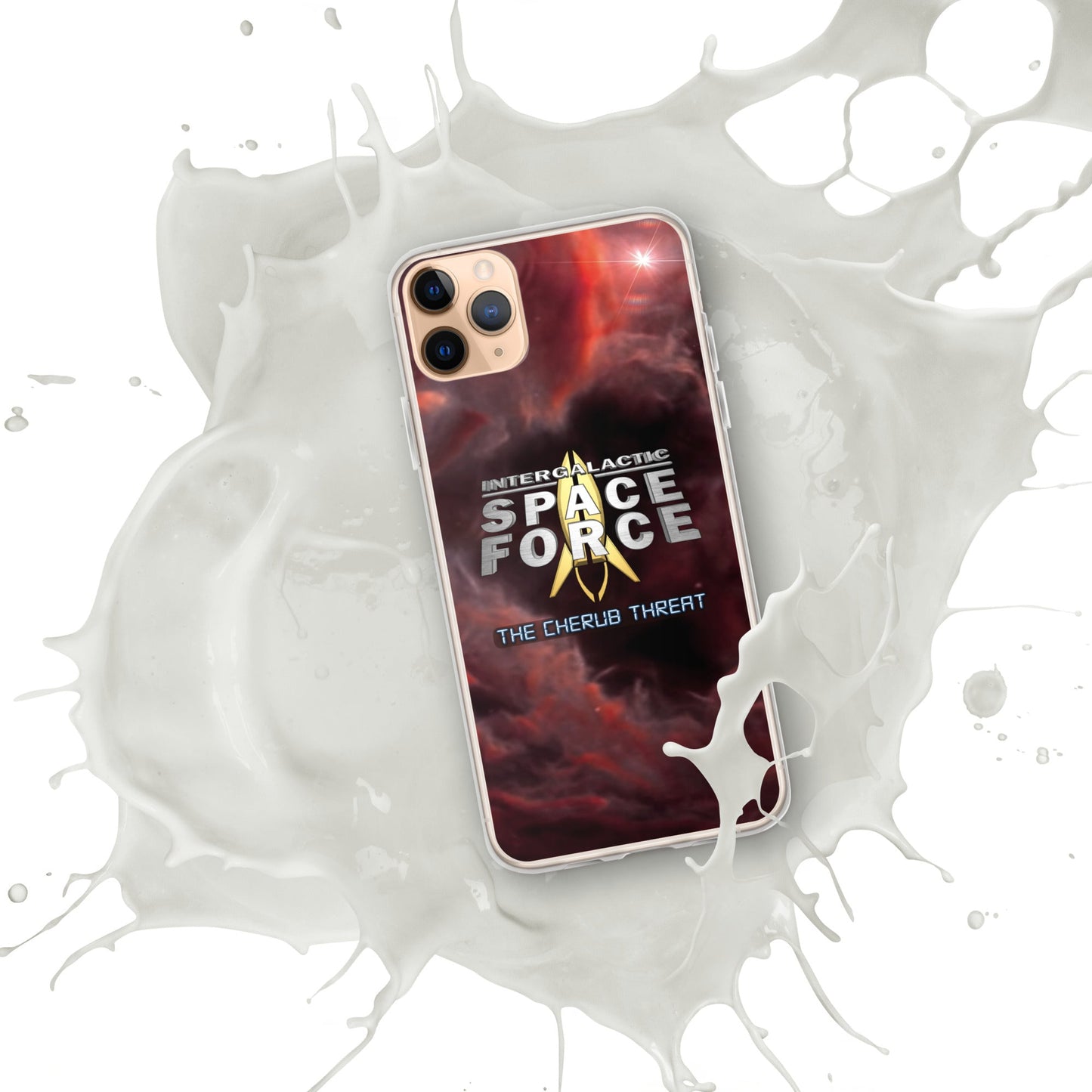 iPhone Case | Intergalactic Space Force 2 | Nebula and Logo - Spectral Ink Shop - Mobile Phone Cases -6149524_10996