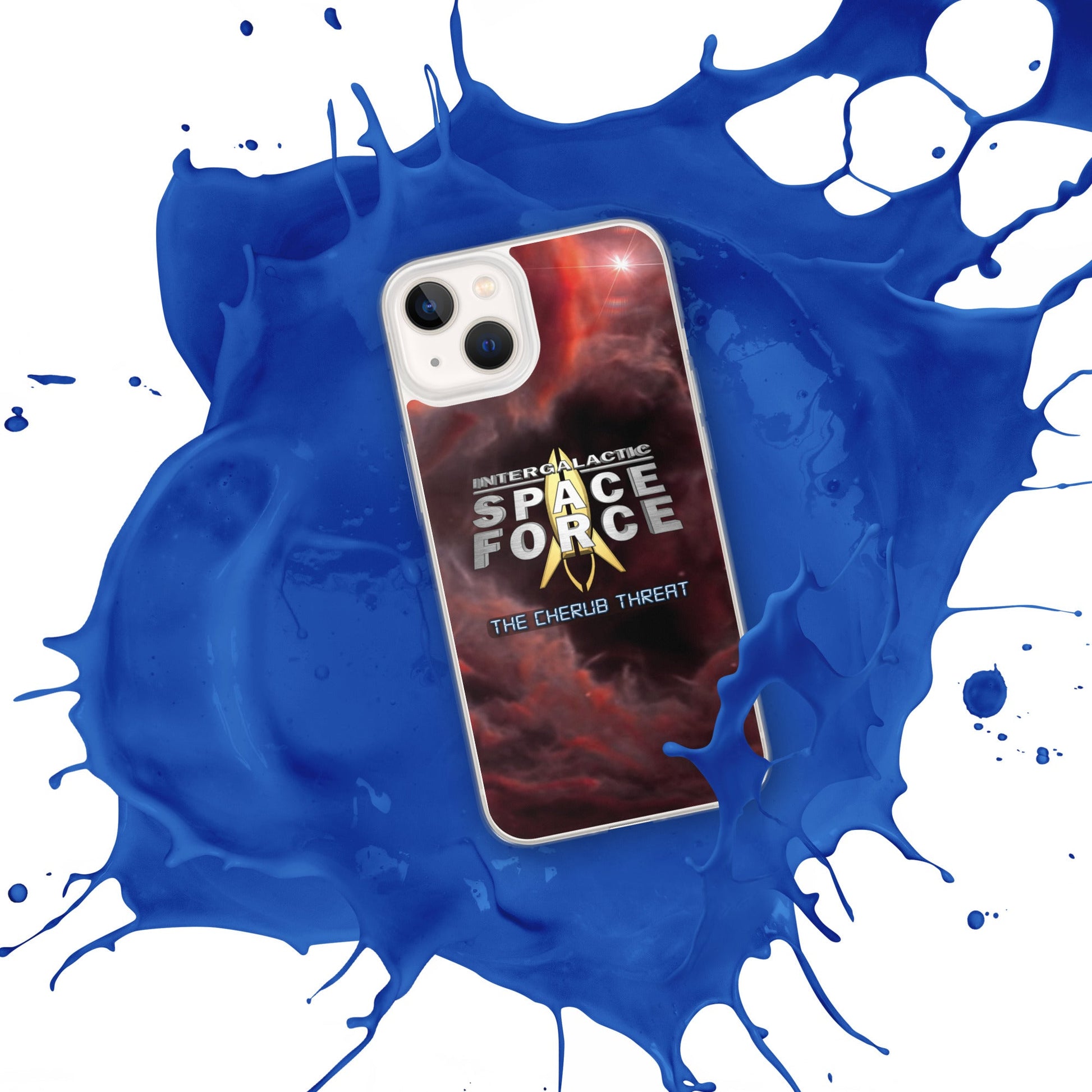 iPhone Case | Intergalactic Space Force 2 | Nebula and Logo - Spectral Ink Shop - Mobile Phone Cases -6149524_13427