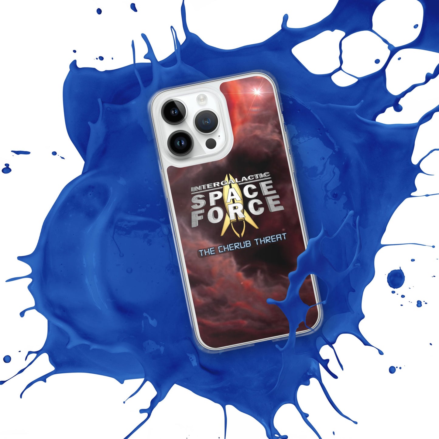 iPhone Case | Intergalactic Space Force 2 | Nebula and Logo - Spectral Ink Shop - Mobile Phone Cases -6149524_16243
