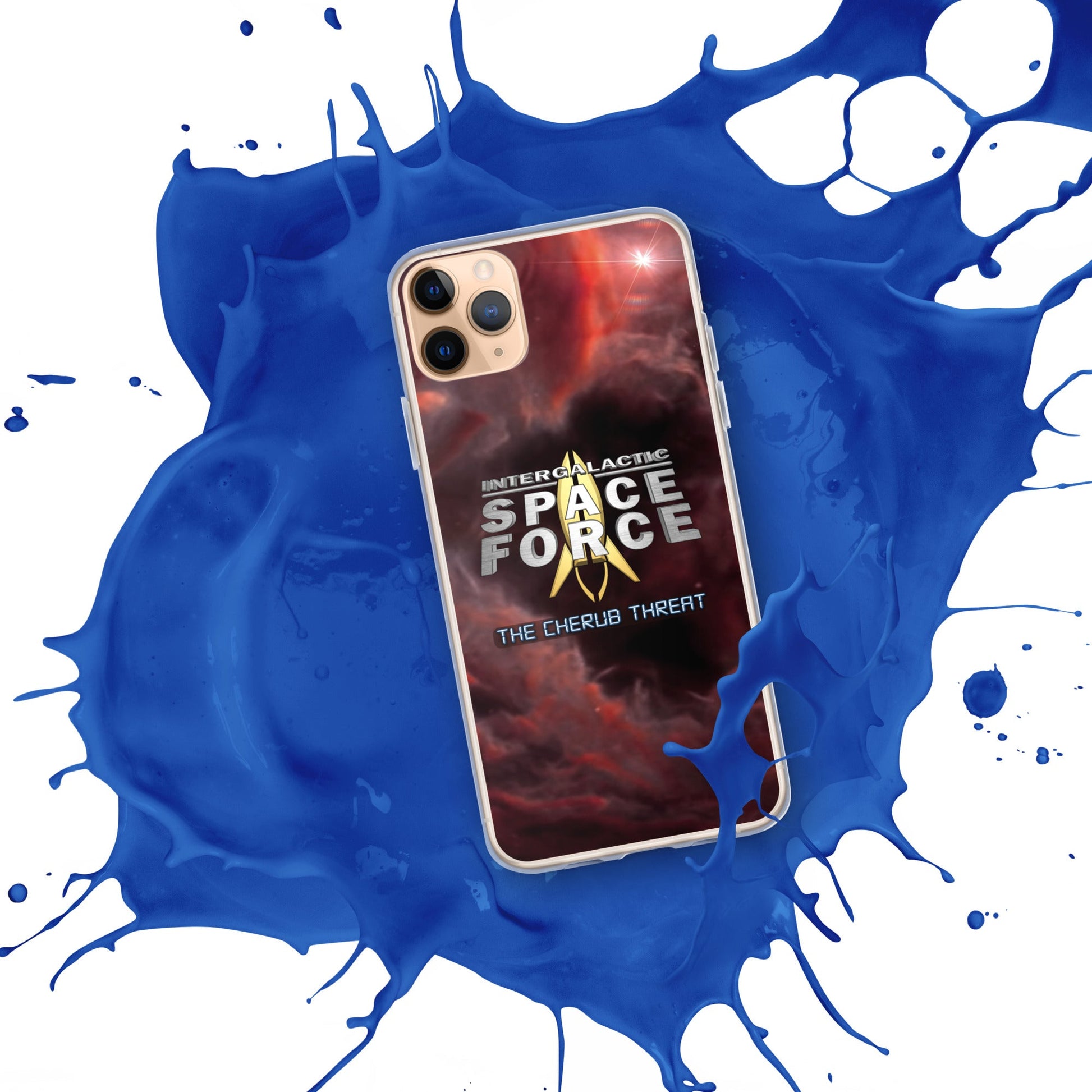 iPhone Case | Intergalactic Space Force 2 | Nebula and Logo - Spectral Ink Shop - Mobile Phone Cases -6149524_10996