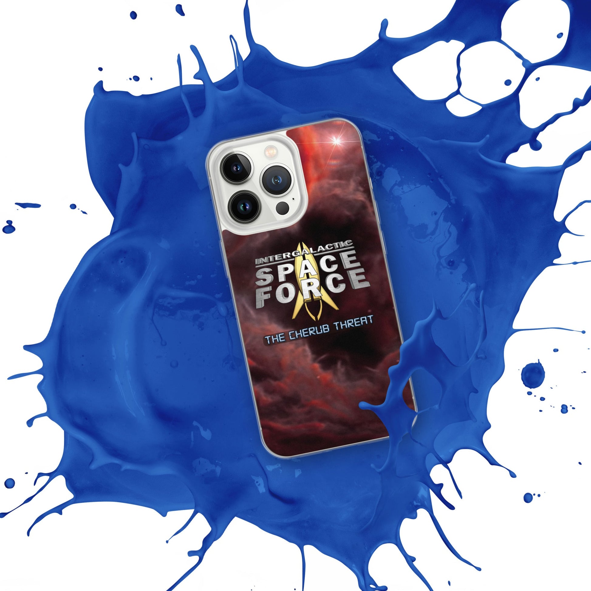iPhone Case | Intergalactic Space Force 2 | Nebula and Logo - Spectral Ink Shop - Mobile Phone Cases -6149524_13800