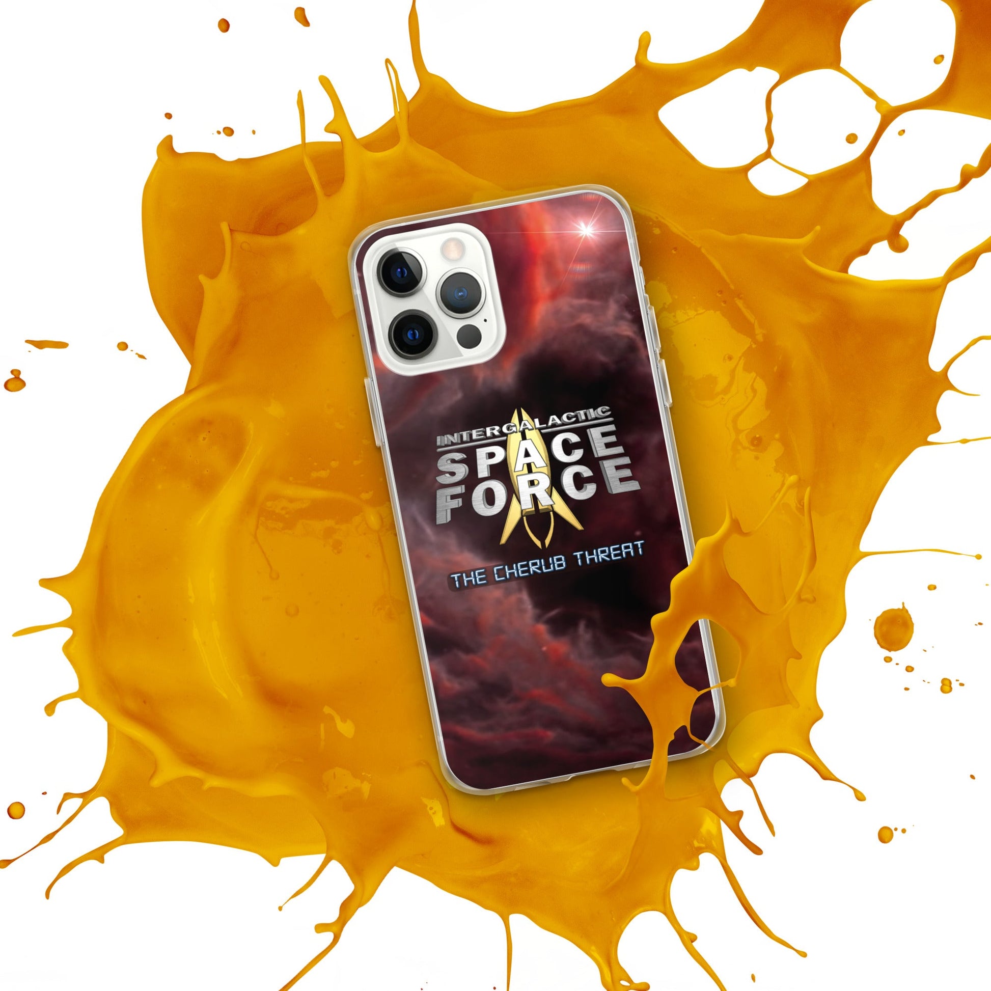 iPhone Case | Intergalactic Space Force 2 | Nebula and Logo - Spectral Ink Shop - Mobile Phone Cases -6149524_11705