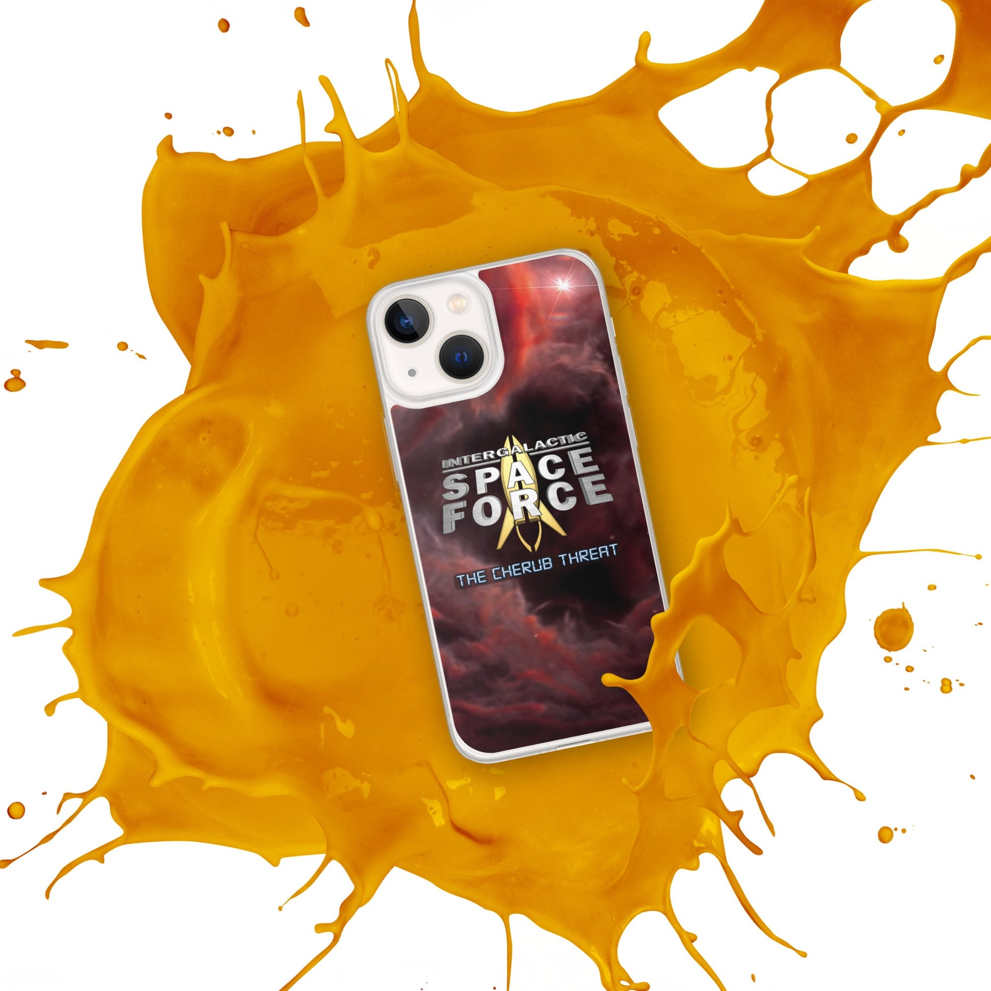 iPhone Case | Intergalactic Space Force 2 | Nebula and Logo - Spectral Ink Shop - Mobile Phone Cases -6149524_13428