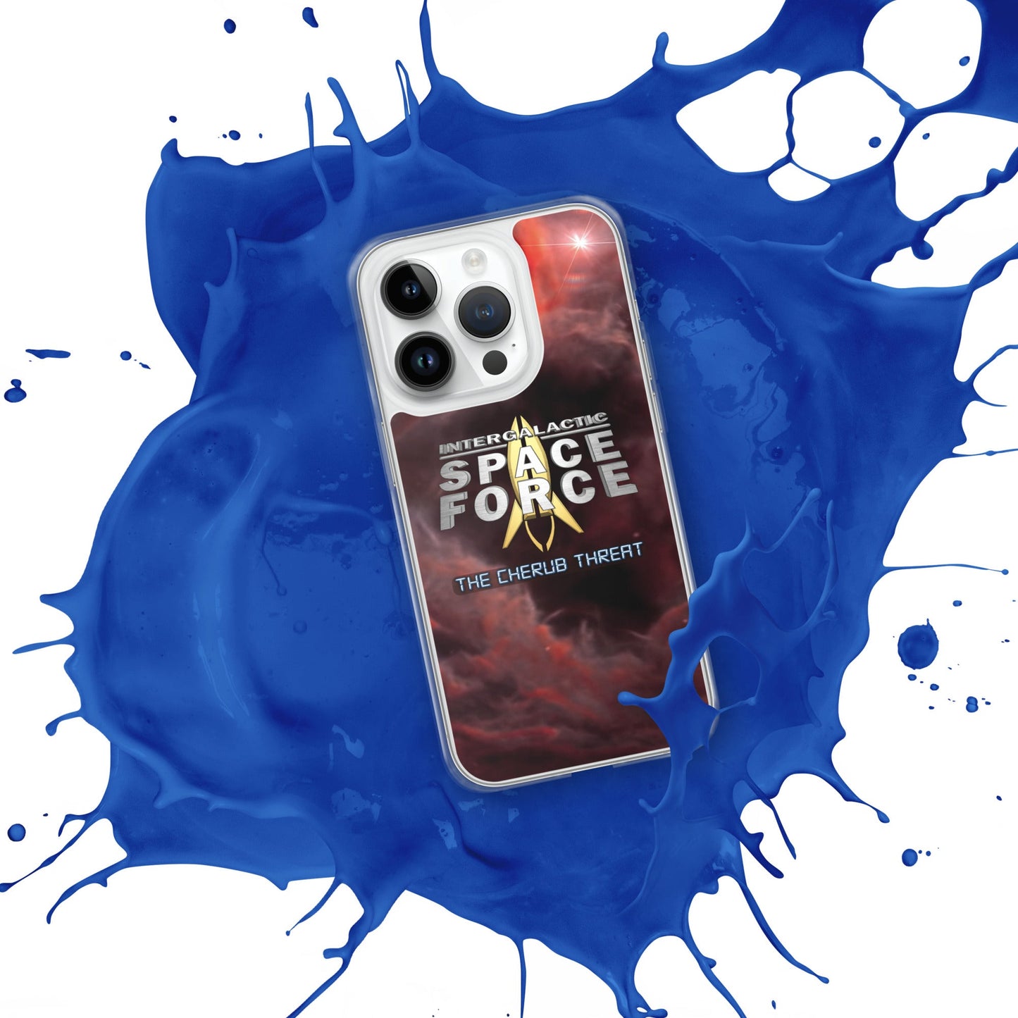iPhone Case | Intergalactic Space Force 2 | Nebula and Logo - Spectral Ink Shop - Mobile Phone Cases -6149524_16241