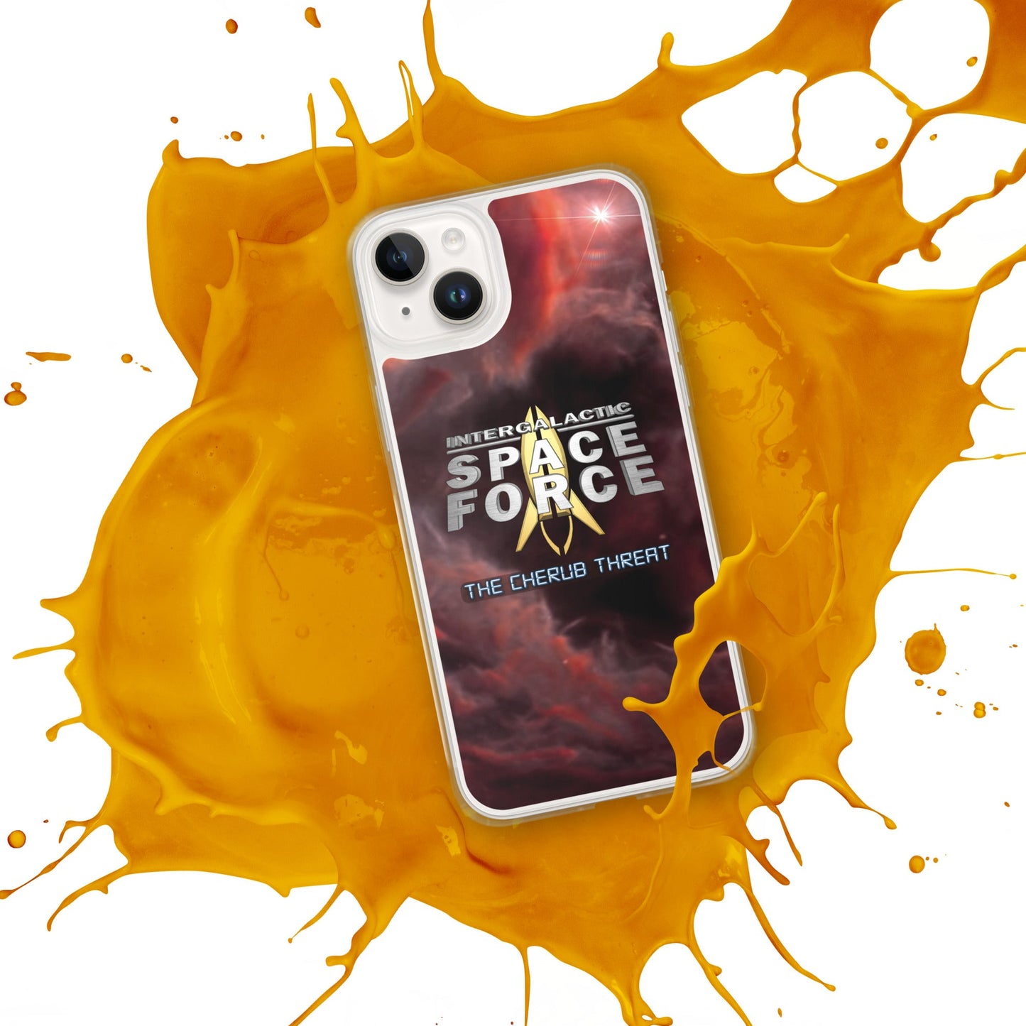 iPhone Case | Intergalactic Space Force 2 | Nebula and Logo - Spectral Ink Shop - Mobile Phone Cases -6149524_16242