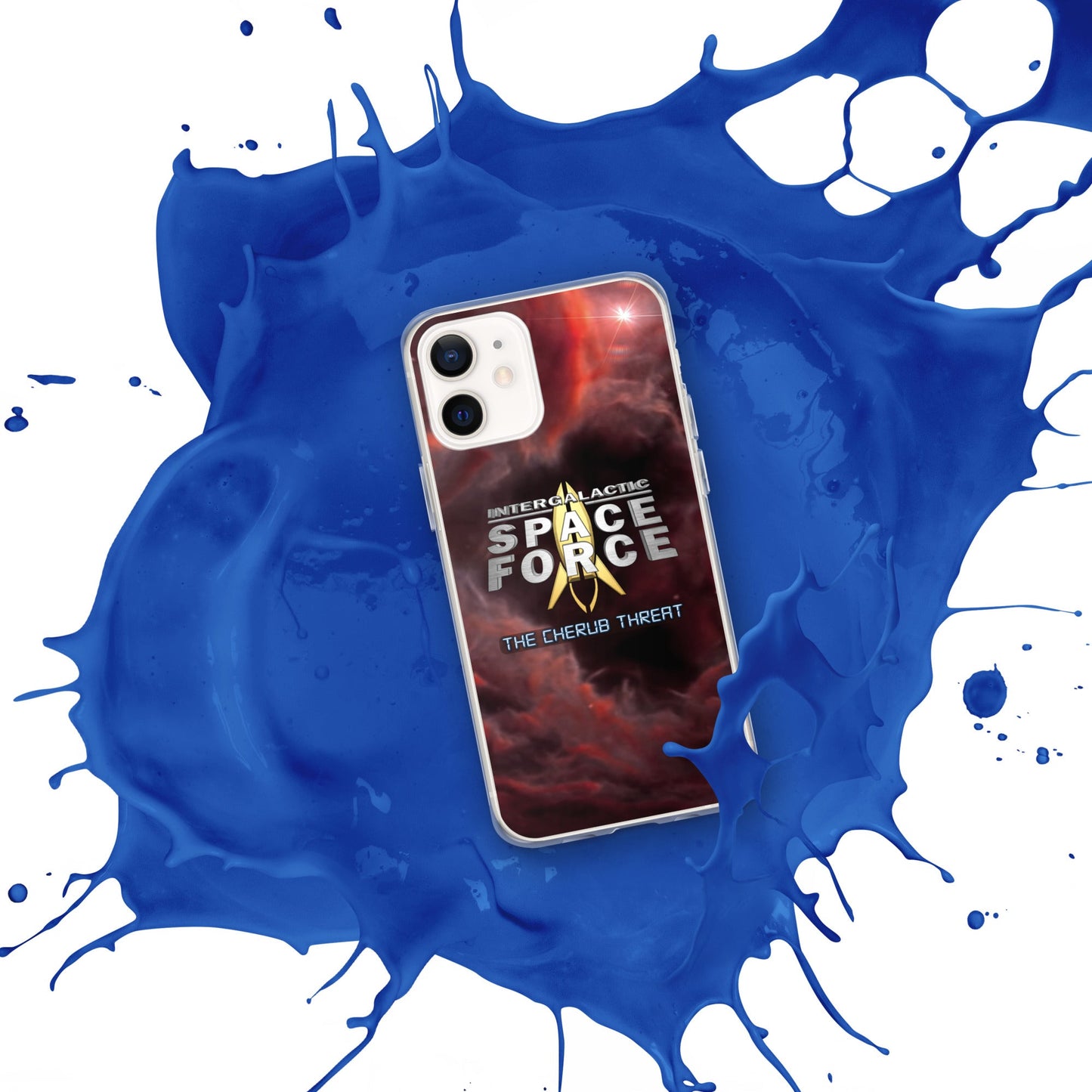iPhone Case | Intergalactic Space Force 2 | Nebula and Logo - Spectral Ink Shop - Mobile Phone Cases -6149524_11703