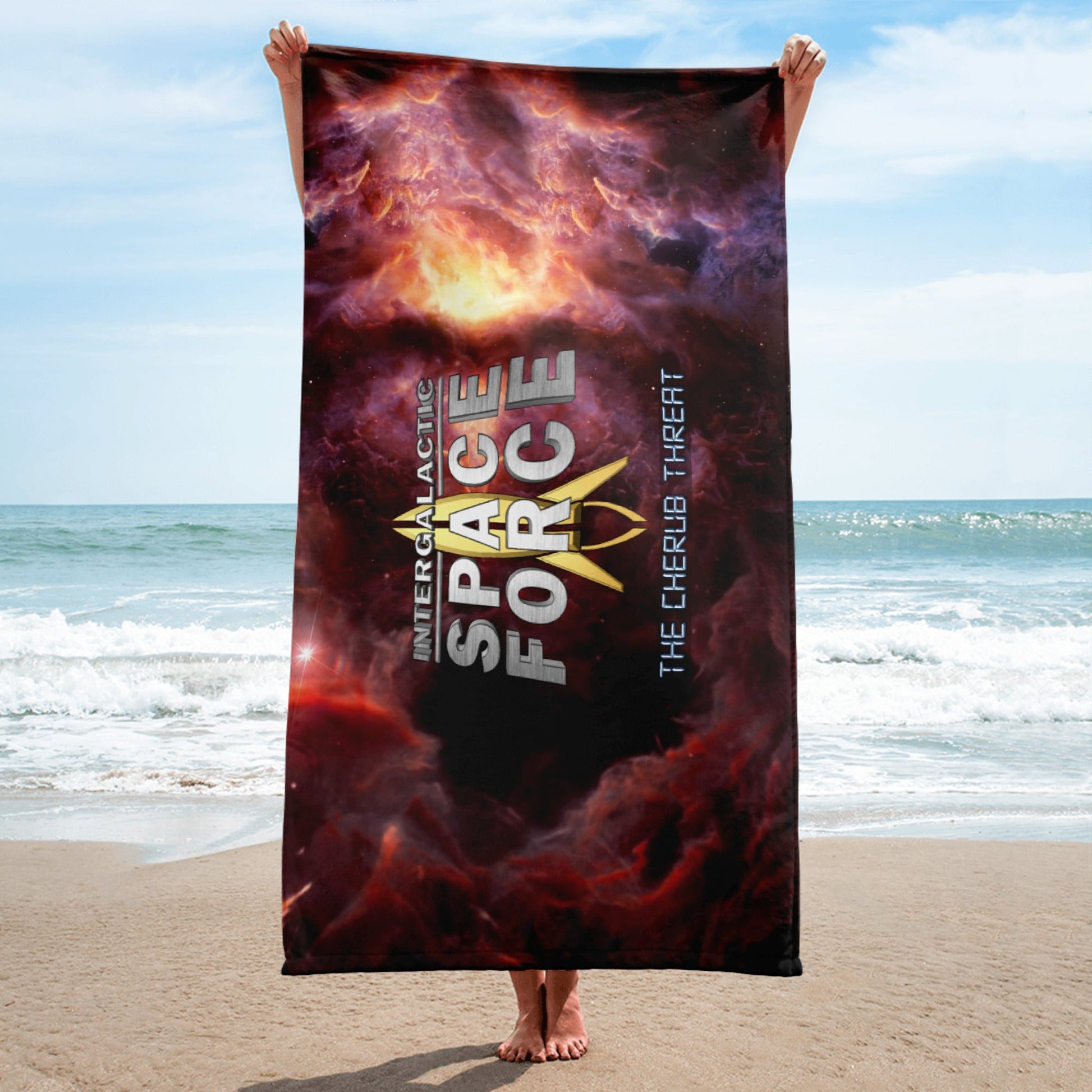 Luxury Beach Towel | Intergalactic Space Force 2 - Spectral Ink Shop - Beach Towels -1125846_8874