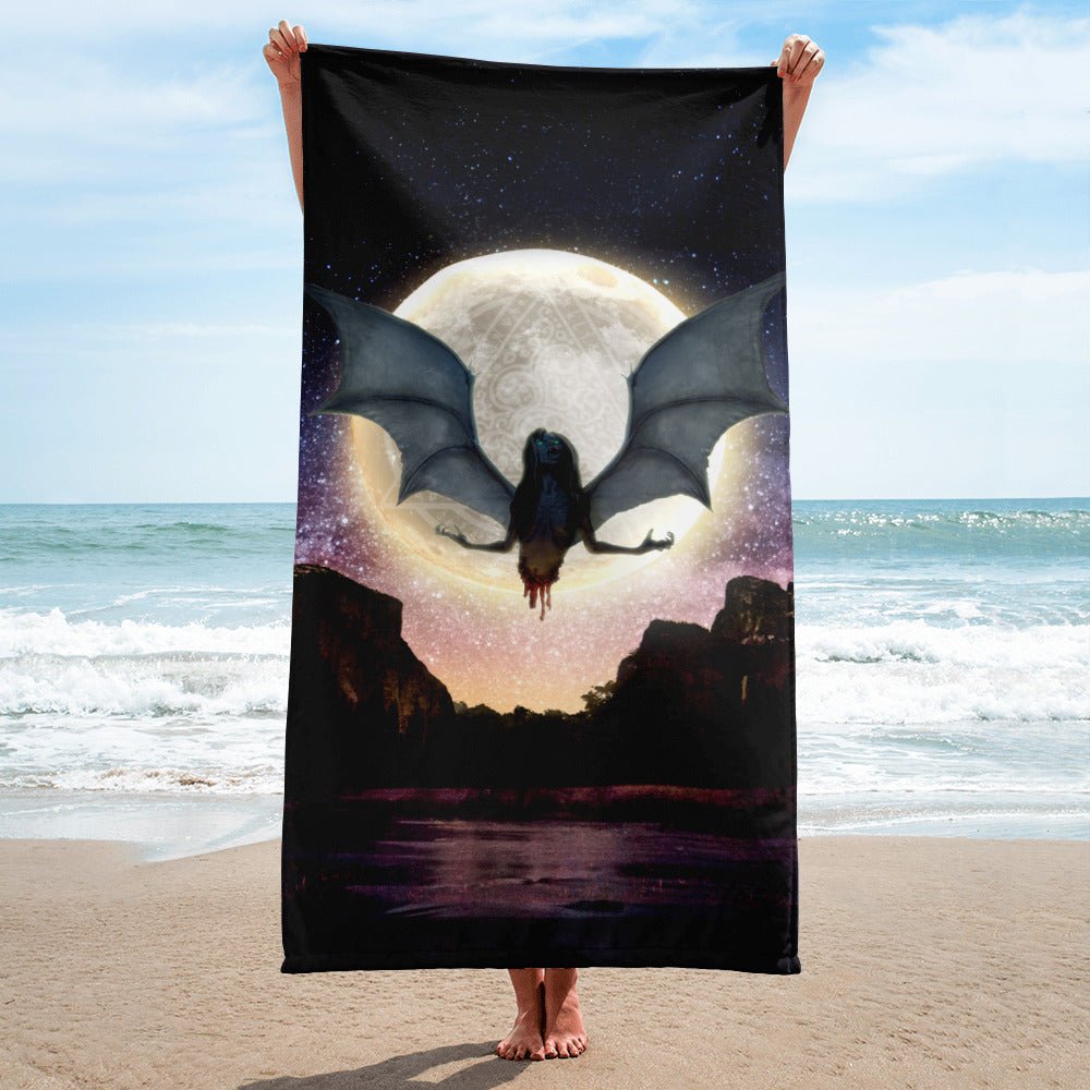 Luxury Beach Towel | The Baby-Eater | Manananggal - Spectral Ink Shop - Beach Towels -4618918_8874