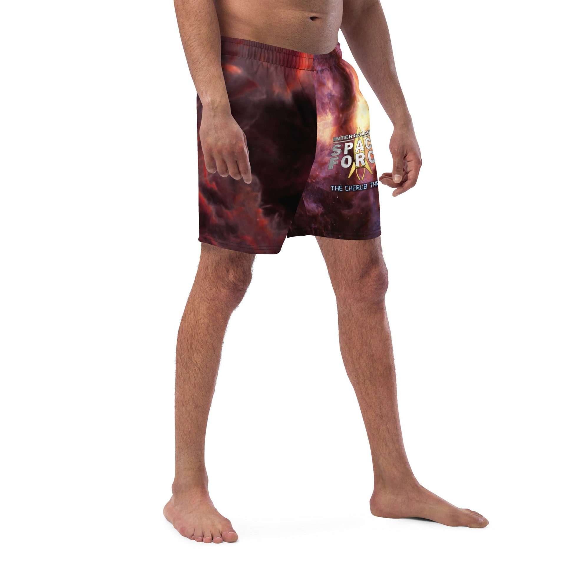 Men's swim trunks | Intergalactic Space Force 2 | Nebula and Logo - Spectral Ink Shop - Swimwear -7213322_14636
