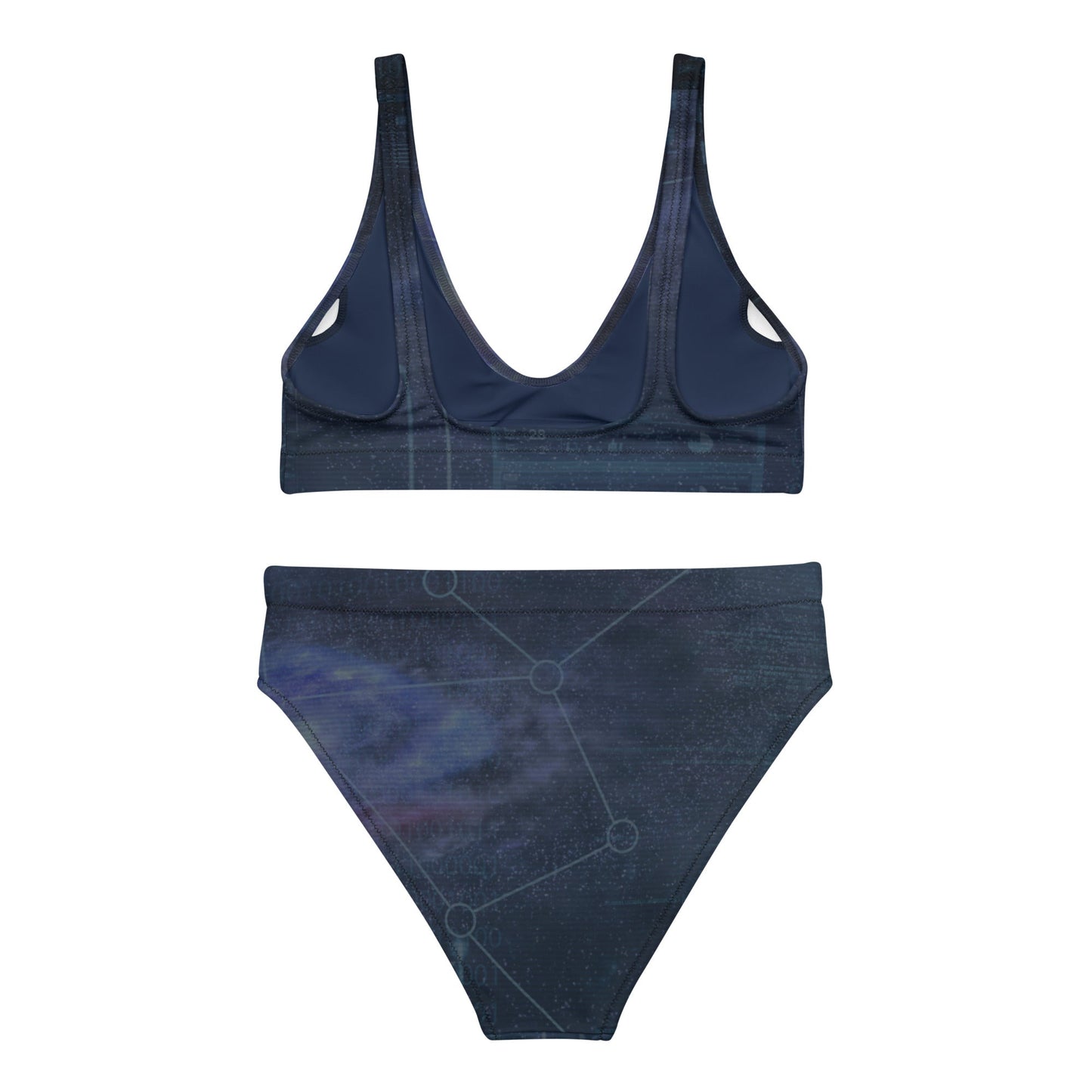 Recycled high-waisted bikini | Intergalactic Space Force | Galaxy Map - Spectral Ink Shop - Bikini -6709377_12028
