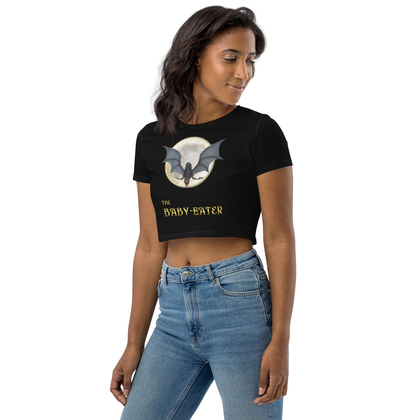 The Baby-Eater Organic Crop Top - Spectral Ink Shop - Shirts & Tops -3994898_11727