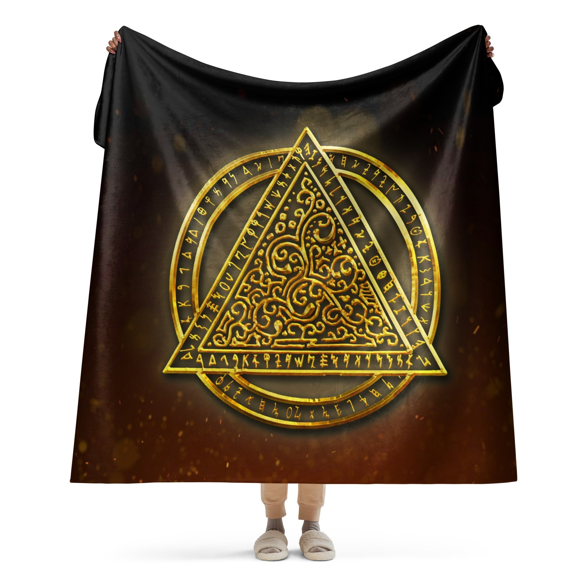 The Last Rite Logo Sherpa Blanket - Fiery Horror – Spectral Ink Shop