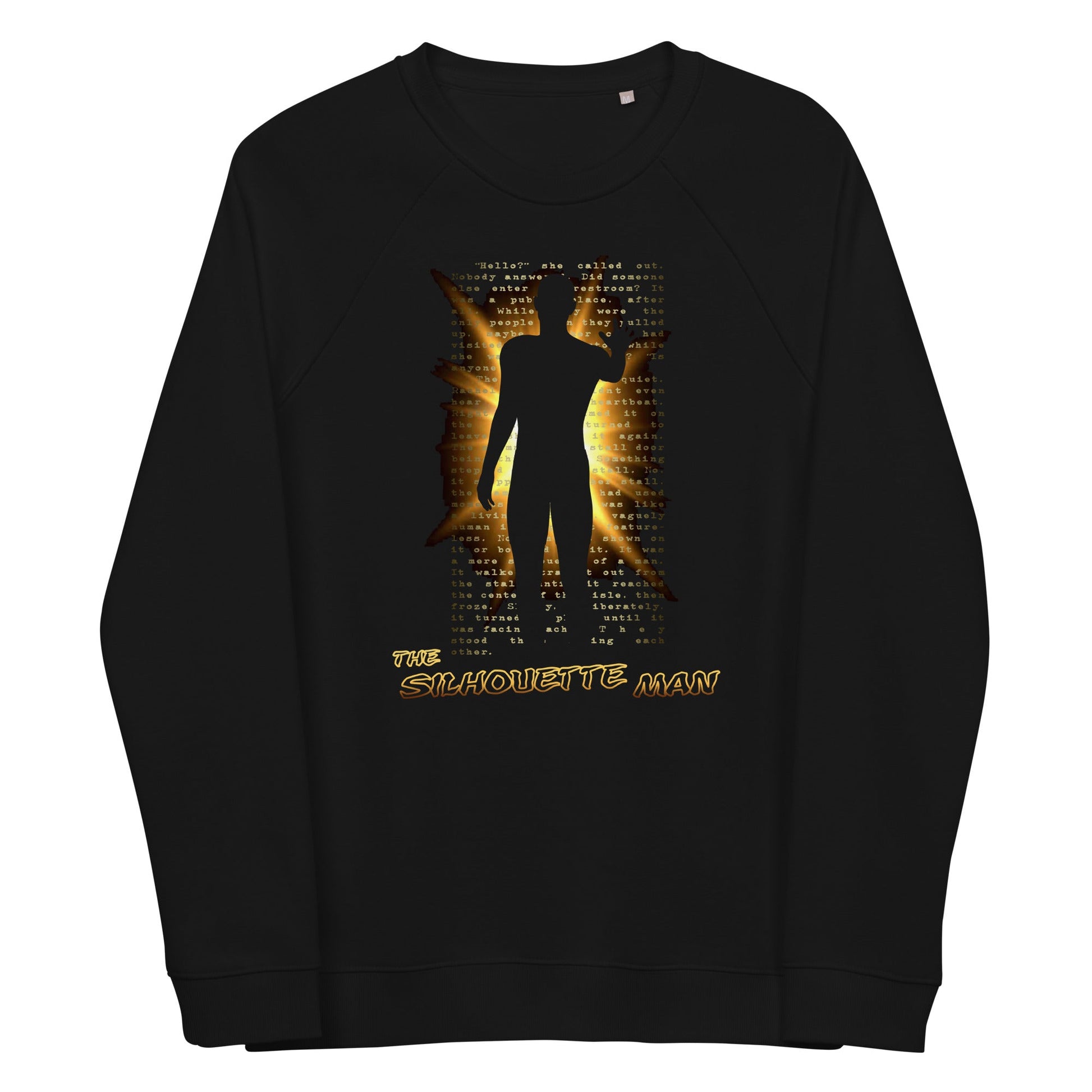 The Silhouette Man | Unisex Organic Raglan Sweatshirt - Embrace the Shadows - Spectral Ink Shop - Sweaters and Hoodies -3019046_14898