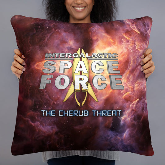 Throw Pillow | Intergalactic Space Force : The Cherub Threat - Throw Pillows -8956142_11075