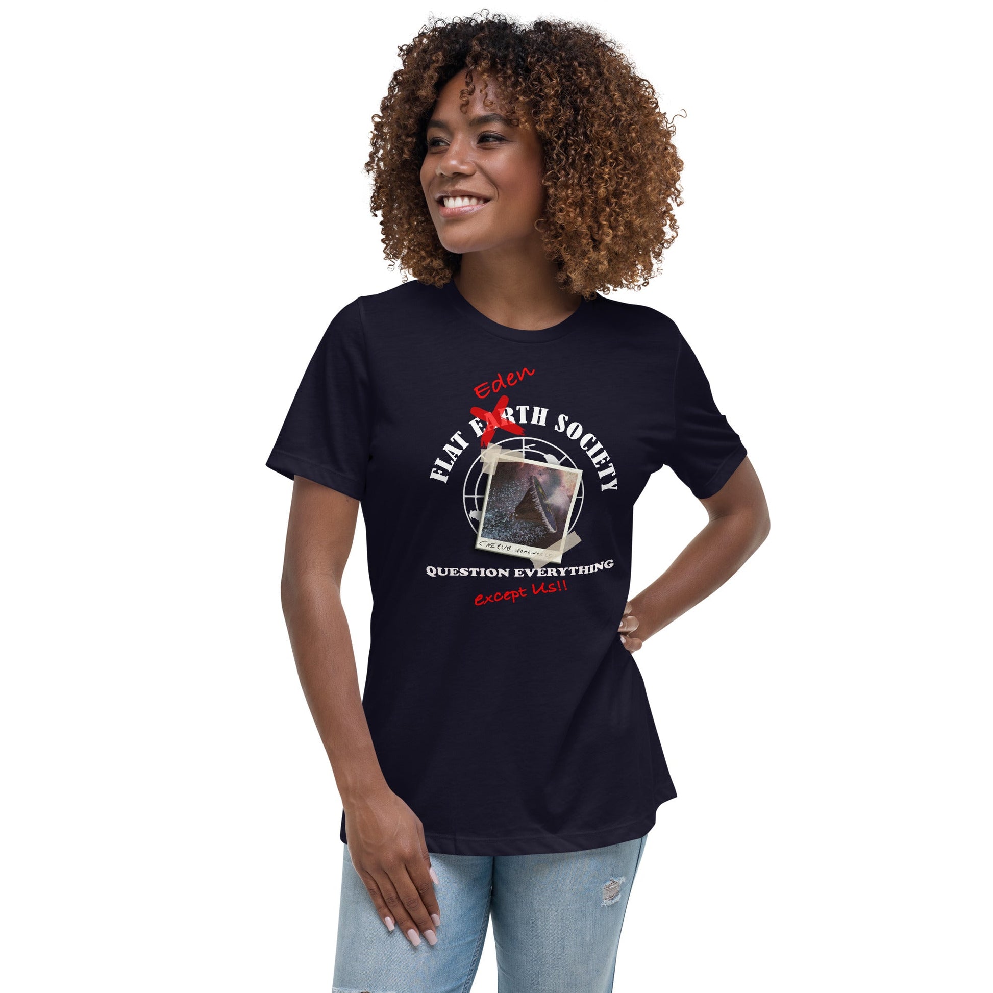 Women's Relaxed T-Shirt | Intergalactic Space Force | Flat Eden Society - Spectral Ink Shop - Shirts & Tops -7596367_10235